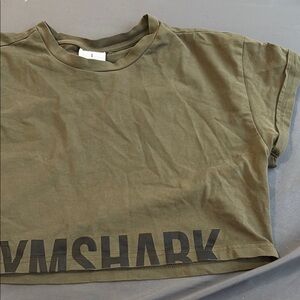 Gymshark cropped Khaki Short Sleeve Tee
